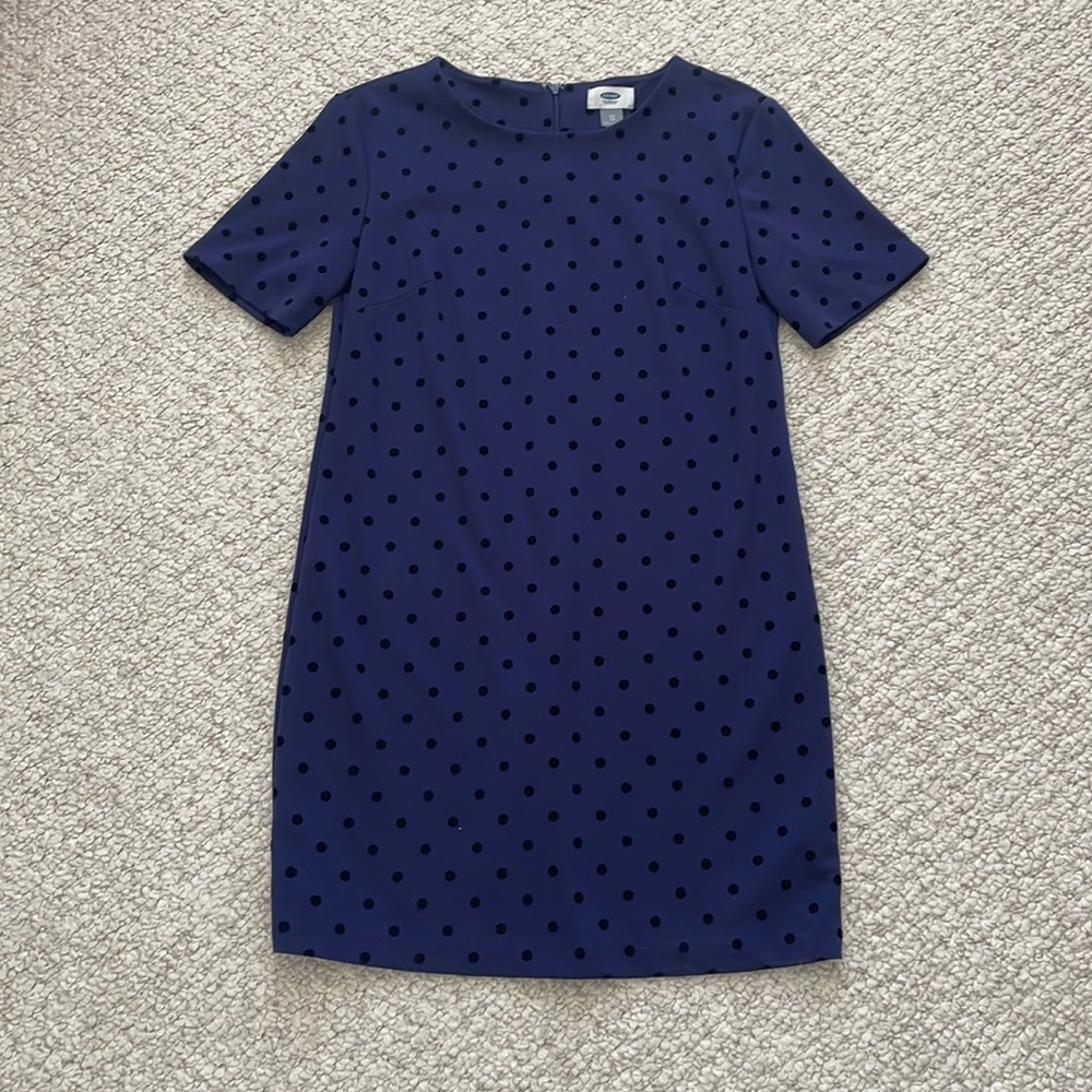 🎉 Old Navy dark blue navy polka dot dress